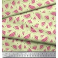 thumbnail image 2 of Soimoi Moss Georgette Fabric Seeds & Watermelon Fruits Printed Fabric 1 Yard 42 Inch Wide, 2 of 3
