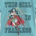 thumbnail image 2 of Girl's Wonder Woman This Girl is Fearless Graphic Tee Tahiti Blue Large, 2 of 4