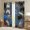 thumbnail image 2 of jejeloiu Kids Gamepad Controller Blackout Curtains Set of 2 (52x84 Each),Gamer Gaming Window Curtains,Gray Blue Curtains and Drapes For Adults,Ultra Soft Home Decor, 2 of 6