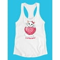 thumbnail image 3 of Cat Holding Heart Racerback Tank Women -Image by Shutterstock, Female x-Large, 3 of 4