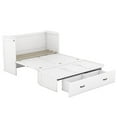 thumbnail image 4 of Full Size Murphy Wall Bed with USB Port and a Large Drawer, Solid Wood Chest Cube Cabinet Bed Frame can be Folded a into Cabinet, Modern Storage Bed for Bedroom Guest Room, White, 4 of 7