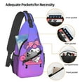 thumbnail image 4 of Sanrio Kuromi Sling Bag Crossbody Sling Backpack Chest Bag Daypack Purses Shoulder Bag For Women Men Travel Hiking, 4 of 7