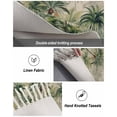 thumbnail image 5 of Summer Tropical Leaves Hallway Runner Rug 2x6ft,Green Palm Trees Botanical Washable Woven Living Room Bedroom Kitchen Bathrom Carpet with Tassels,Indoor Outdoor Throw Door Mat for Entryway, 5 of 5