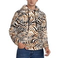 thumbnail image 2 of Uemuo Watercolor Zebra Pattern Men's Hoodie - Casual Pullover Hoodie with Kangaroo Pocket, Stylish Hooded Sweatshirt for Everyday Wear-XX-Large, 2 of 7