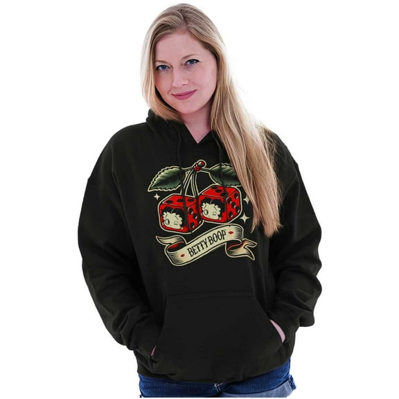 Retro Betty Boop Cherry Dice Tattoo Hoodie Sweatshirt Women Brisco Brands S