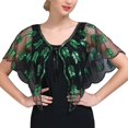 thumbnail image 4 of YOUSNH Robe Vintage en Maille Ample avec Châle, Foulard à Paillettes pour Soirée, Châles et Châles Rétro pour Femmes, Vert, 4 of 5