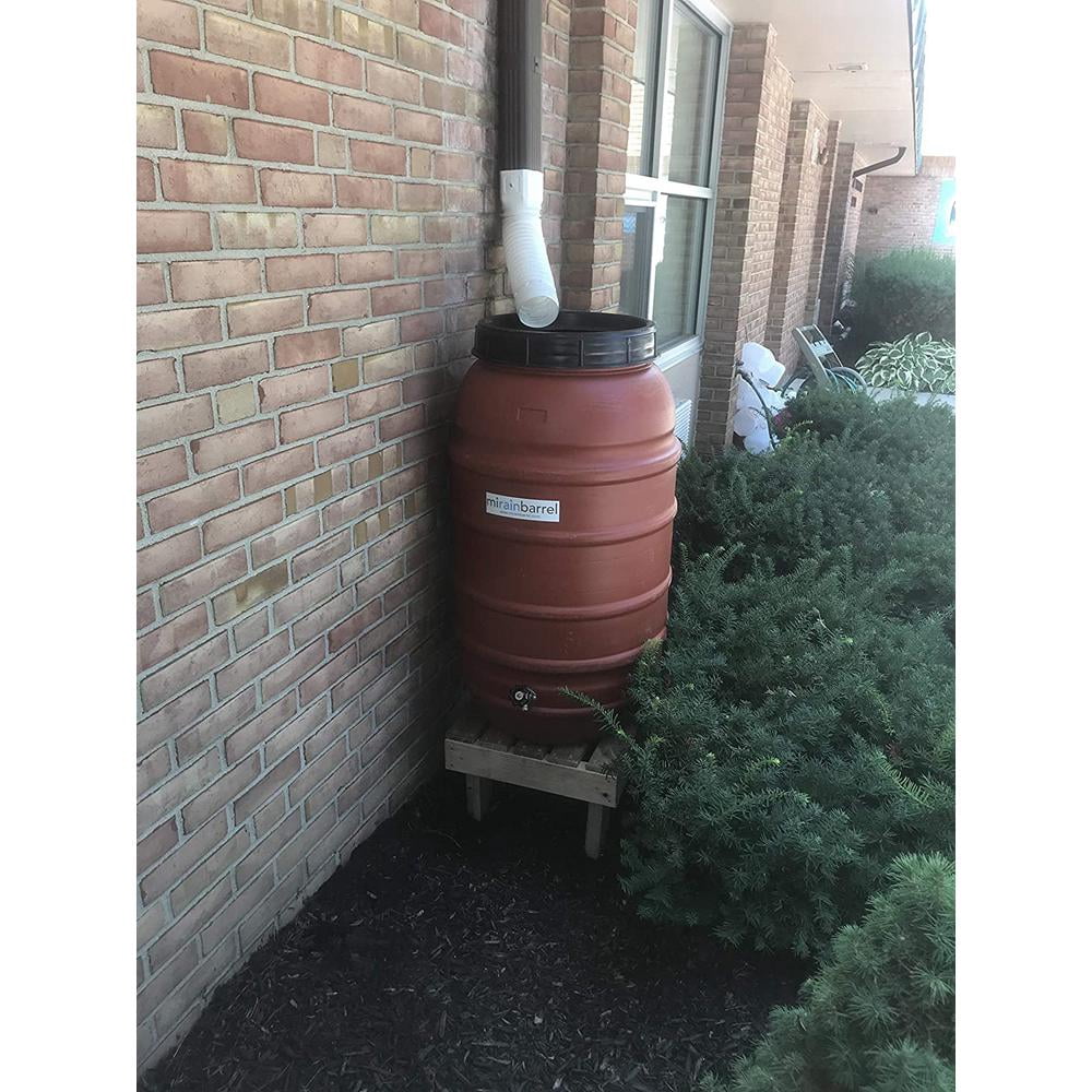 MI Rain Barrel 5-gal Wood Rain Barrel, Handmade