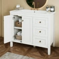 thumbnail image 2 of Dextrus 36'' Modern Bathroom Vanity with Sink Combo, Freestanding Bathroom Storage Cabinet with Drawers & Doors, White, 2 of 10