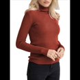 thumbnail image 2 of Suéteres Acanalados para Mujer, Lindos Suéteres de Punto de Cuello Alto, Ajustados y Cálidos Color Caramelo un Tamaño, 2 of 7