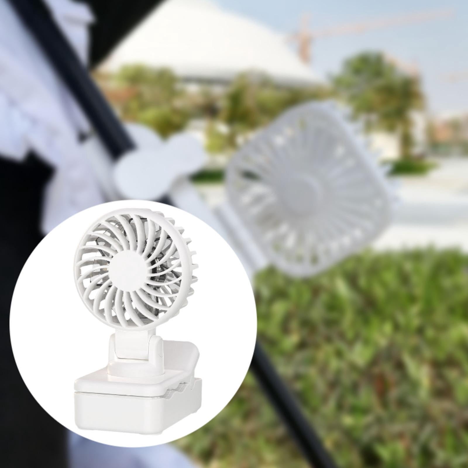 Fancyes Clip on Fan Mini Personnel Desk Fan Light Multi -use -use -summer Gifts for Office Kitchens -wandercamping -Camping -cycling Cycling White