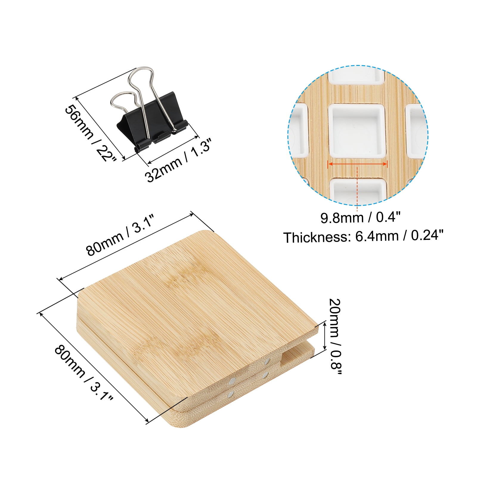 Uxcell 15 Grids Mini Portable Travel Paint Palette Magnetic with Clip, 12Pcs Wooden