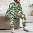 thumbnail image 7 of Goofa Colorful Hawaii Palms for 2-piece Loungewear Set Men’s Sleepwear Set Soft PJs Cozy loungewear Comfy Sleep Set Winter Pajamas-Medium, 7 of 7