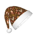 thumbnail image 2 of Haiem Autumn Thanksgiving Pattern Santa Hat Confortable Velvet Christmas Hat for Christmas Party Favors Fit for Adults and Kids, 2 of 6