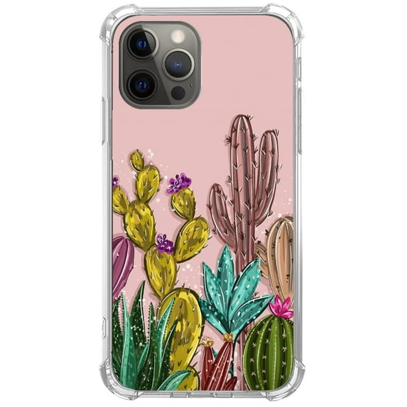 Cactus Flower Case for iPhone 14 Pro Max,Aesthetic Colourful Floral Plant Case for Men Women,Unique Soft TPU Bumper Case Cover