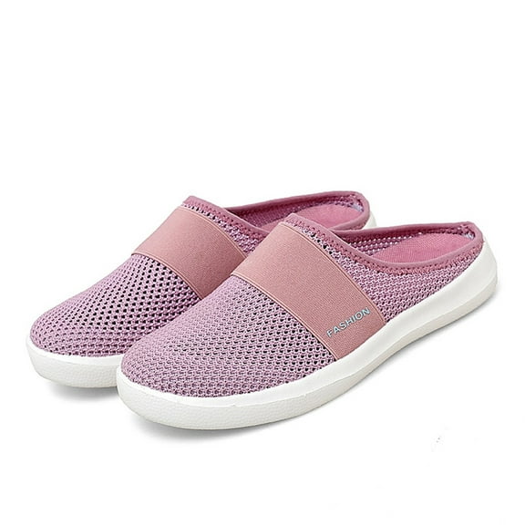 UTTOASFAY Womens Sandals Fashion Women'S Shoes Breathable Slip-On Mesh Outdoor Leisure Casual Sneakers Pink 5.5(35)
