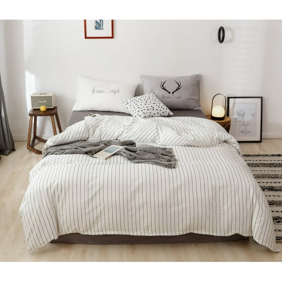 100% Cotton Reversible 3 Piece Duvet Cover Set Bedding Set Ultra Soft 1 Cover + 2 Pillow case queen