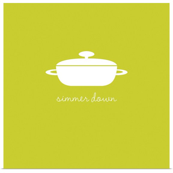 Great BIG Canvas | Rolled Kate Lillyson Poster Print entitled Simmer Down - minimalist retro kitchen art