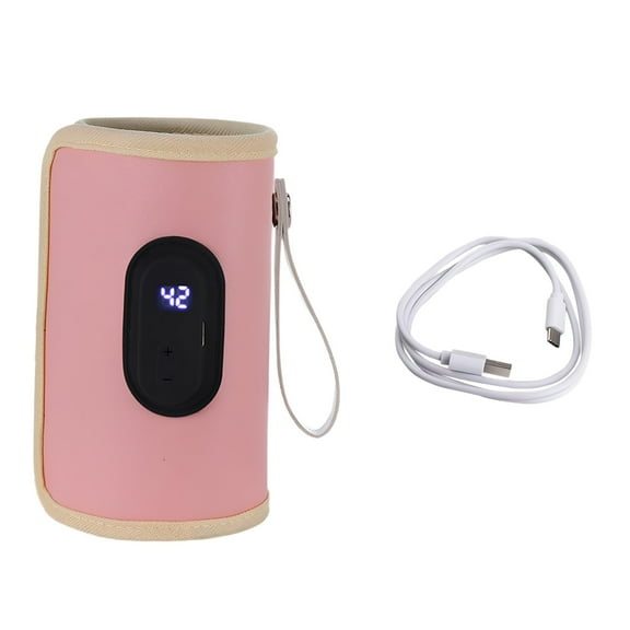HIBIBUD Adjustable Breast Milk Bottle Heater for Outdoor Home Car Pink