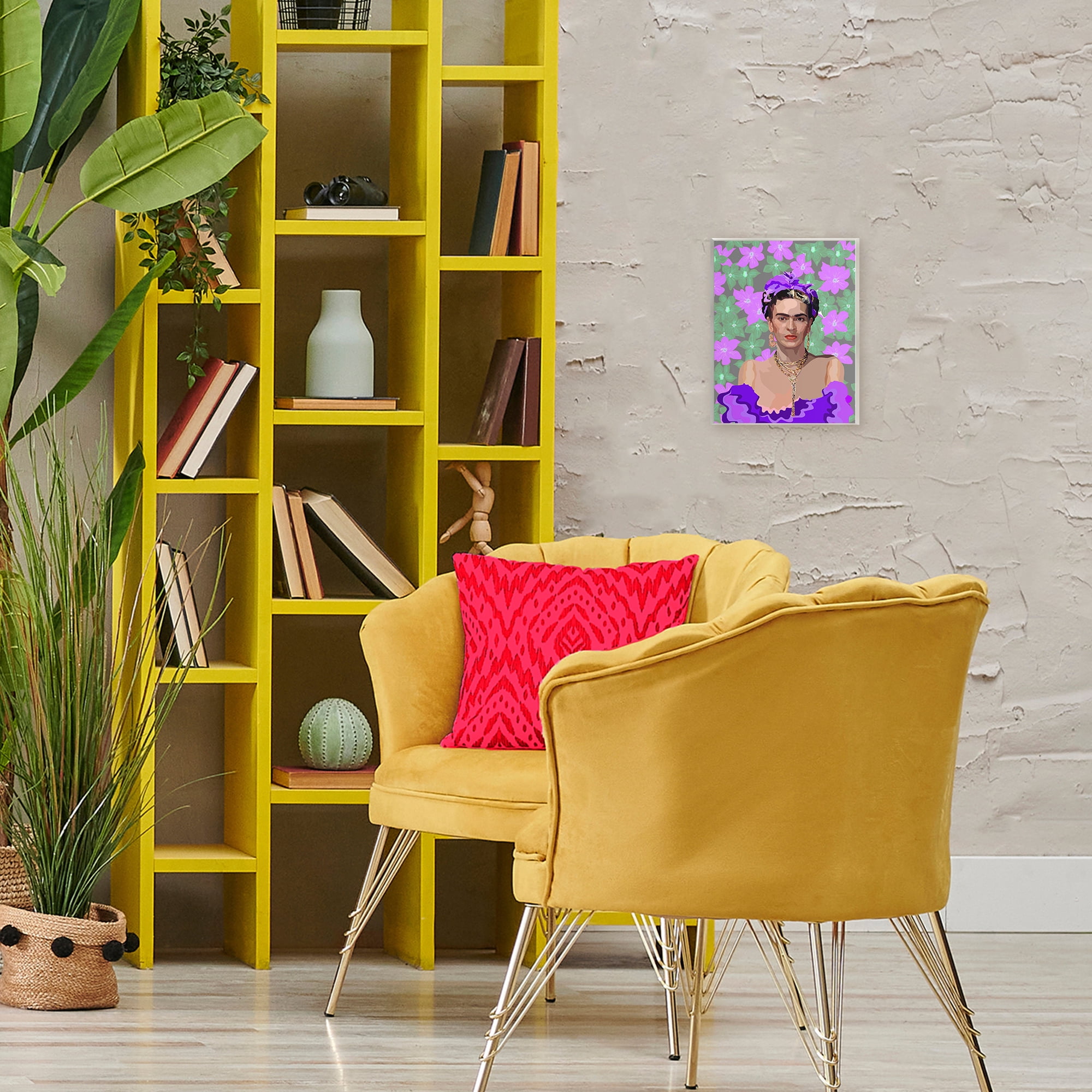 Floral Reverie Frida Wall Plaque Art, design by Lynnda Rakos