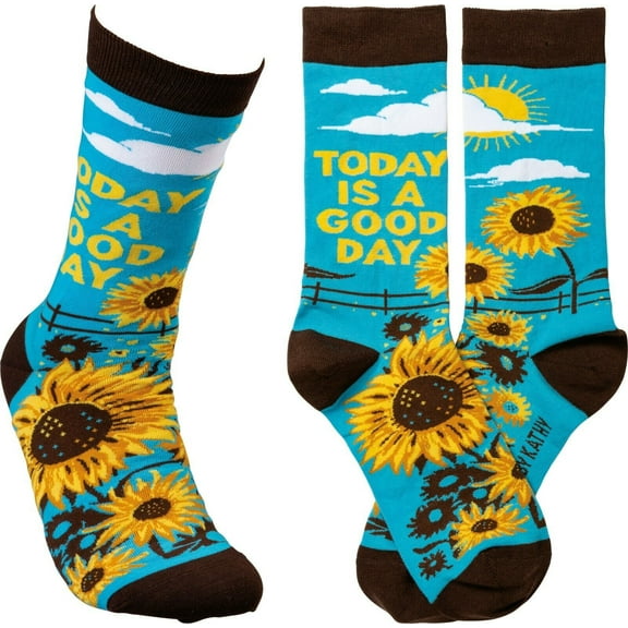 Today Is A Good Day Lol Socks Primitives by Kathy Sunflowers