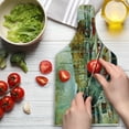 thumbnail image 3 of Marine Cutting Board, Naples Small Boats at Historical Italian Coast Heritage Castle Nautical Art, Decorative Tempered Glass Cutting and Serving Board, Wine Bottle Shape, Multicolor, by Ambesonne, 3 of 5
