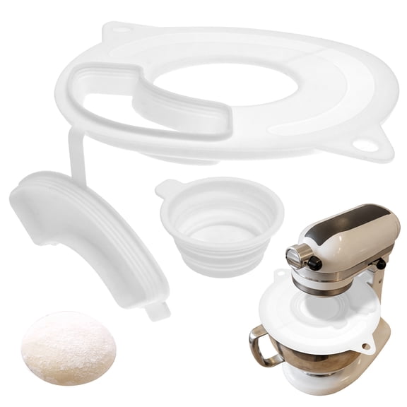 FYJUCPA Silicone Mixer Bowl Cover for KitchenAid 4.5-5Qt Tilt Head Stand Mixer, Splash-Proof Lid with Collapsible Bowl, Kitchen Attachment