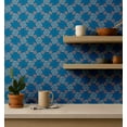 thumbnail image 4 of S4sassy Self Adhesive Wallpaper, Floral Burst Wallpaper, Blue Removable DIY Vinyl Tile Pattern Wall Covering, Peel and Stick Contact Paper for Entryway wall, Kitchen Backsplash-25"x120", 4 of 9