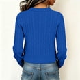 thumbnail image 6 of ClodeEU Women's Ribbed Collared V Neck Long Sleeve Knit Top,Casual Slim Fit Sweater Shirt ,Women's Plus XL, 6 of 7