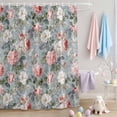 thumbnail image 2 of Shower Curtain Vintage Floral Leaf Shower Curtains for Bathroom Decor, Waterproof Polyester Shower Curtain Set with Hooks, Extra Long 72" x 84" Spring Flower Watercolor, 2 of 9