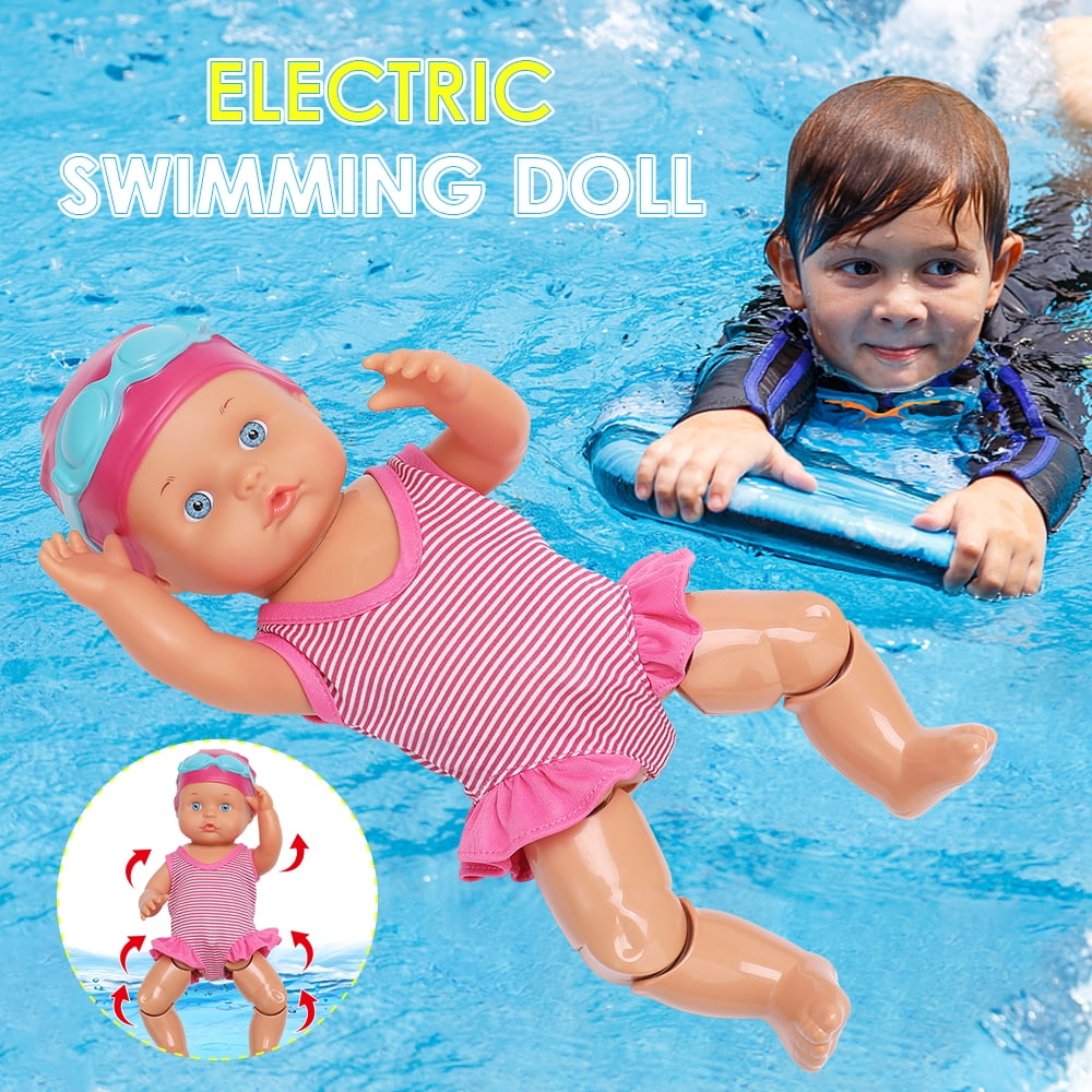 13" Baellar Electric Swimming Baby Doll Playset Toy with Equipment for Diving 