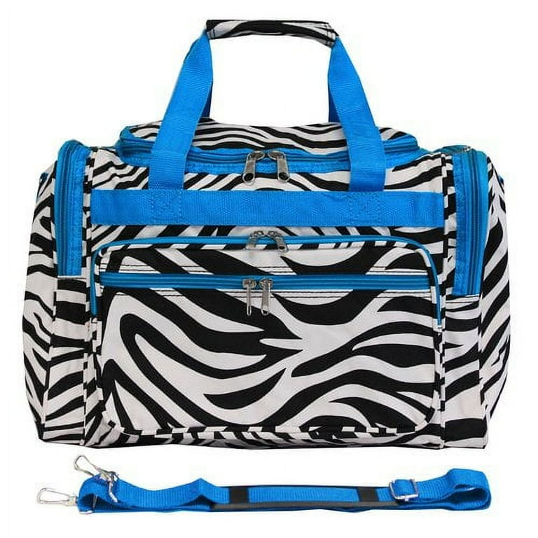 World Traveler 16-inch Carry-On Duffel Bag - Red Trim Zebra