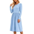 thumbnail image 2 of Livrdious Fall Dresses for Women Long Sleeve A Line Striped Dress Womens Casual Midi Flowy Dresses, 2 of 6