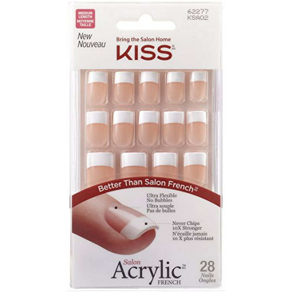 Kiss Products Salon Acrylic French Nail Kit, Sugar Rush, 0.07 Pound ...