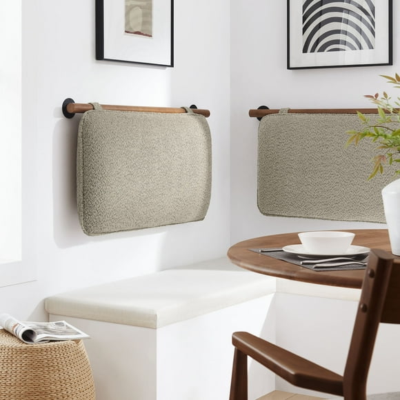 Modway Anela Tête de Lit Jumelle Murale Rembourrée en Chenille, Noyer Avoine