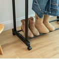 thumbnail image 4 of IRIS Extendable Double Rod Clothes Rack, Garment Rack, Clothing Rack w/Lockable Wheel, 4 of 7