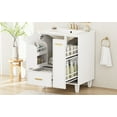 thumbnail image 2 of 24" Space-Saving Bathroom Vanity with Sink & Cabinet - Solid Wood Frame, Deep Drawer Storage, 2-Tier Pull-Out Baskets, Door Shelf Organizer, White MDF, All-in-One Storage Solution, 2 of 9