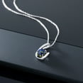 thumbnail image 3 of Gem Stone King 10K White Gold Blue Mystic Topaz Pendant Necklace for Women (1.00 Cttw, Gemstone Birthstone, Round 6MM, With 18 inch Chain), 3 of 5