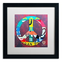 Trademark Fine Art ''Peace'' by Design Turnpike 16" x 16" White Matted Black Frame (ALI1260-B1616MF)