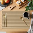 thumbnail image 2 of Camel Striped Placemats Set of 6 Farmhouse Vintage Camel Stripes Place Mats Indoor Wipeable Table Mats Washable Cloth Dining Table Placemats for Kitchen Holiday Party Home Decor 13x19 Inch, 2 of 9