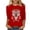 Red, variant on DDAPJ pyju Womens 3/4 Length Sleeve Tops Cute Lion Dance Graphic Tees Dressy Casual Round Neck Blouses Chinese New Year Themed T-shirt White L