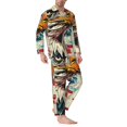 thumbnail image 2 of Gaeub Retro American Eagle Mens Pajamas Set Mens Sleepwear with Long Sleeve Top & Bottoms PJs-Large, 2 of 7