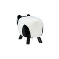 thumbnail image 6 of Polly the Panda Bear Children's Stool, Black and White Faux Fur, 6 of 8