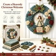 thumbnail image 2 of Clearance! 3D Fabric Poke Wreath DIY Kit, 14" Christmas Wreath DIY Kit for Adults, Beginner-Friendly Holiday Wreath Making Kit & Door Decor (Angle), 2 of 6
