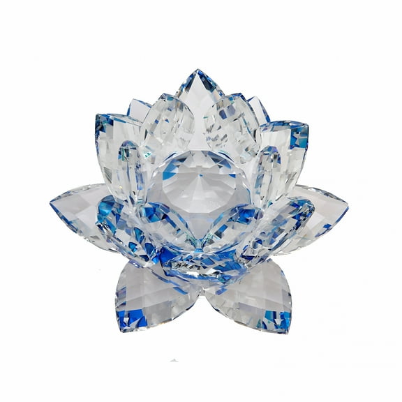 LAMIRO Wedding White Crystal Sapphire Lotus Flower