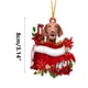 thumbnail image 2 of pstuiky Preciosa etiqueta navideña con flores y perro, adornos navideños, colgante para árbol de Navidad, decoración de árbol de Navidad estilo cabaña, árbol de Navidad verde, 2 of 4