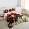 thumbnail image 4 of Feelyou Winter Robin Bird Bedding Comforter Set, Western Christmas Animal Twin Comforter Sets, Flower Plant Botanical Reversible Bedding Set, Microfiber Bedroom Decor, 2pcs, 4 of 9