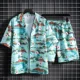 thumbnail image 3 of Conjuntos de camisas para hombre, conjuntos de playa blancos, conjunto de 2 piezas, conjunto coreano de dos camisetas, pantalones cortos, trajes para hombre, elegantes, 5xl, elásticos, sueltos, fresco, 3 of 5