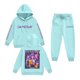 thumbnail image 1 of Pop cazadora para niña Hooded Sweatshirt Set,Soft Streetwear Pullover,Cute Long Sleeve Hoodie for Fall Winter （Light Blue）, 1 of 2