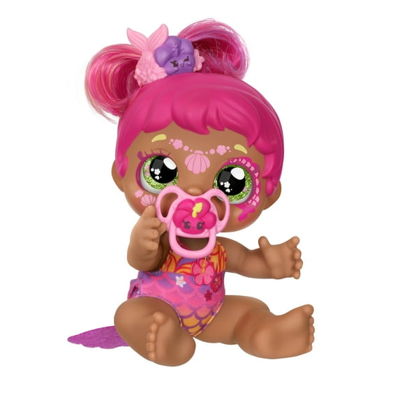 Kindi Kids Magic Baby Sister Doll Tulla Tropics Mermaid With Face Paint Reveal, Girls, Ages 3 +