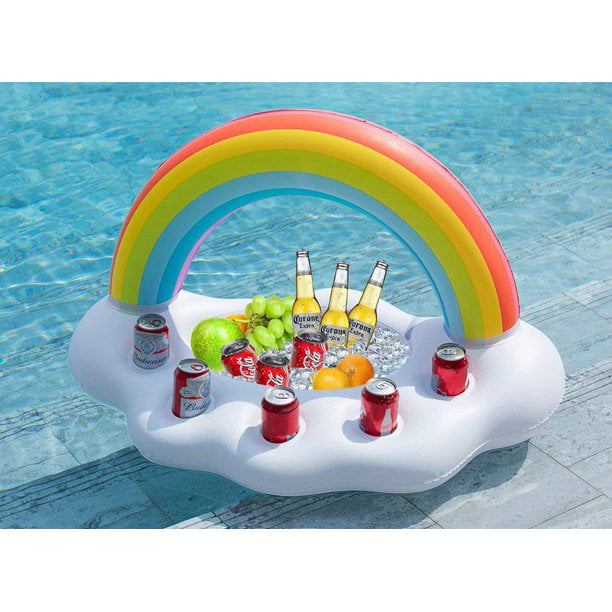 NEW BOX BIG MOUTH ADULT INFLATABLE RAINBOW GLITTER CLOUD POOL FLOAT FLOATIE TOY 